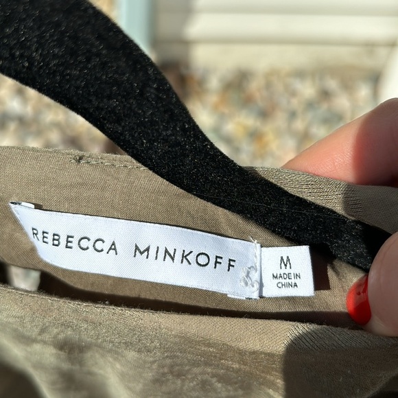 Rebecca Minkoff | Geneva Puff Sleeve Olive Mini Dress - Picture 8 of 10